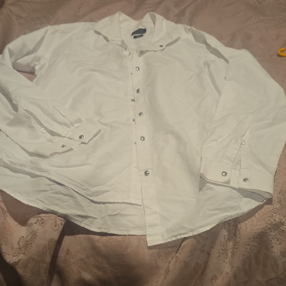 Zara White Shirt with Metallic Buttons